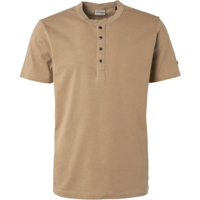 Afbeelding van No Excess T Shirt Knoop Khaki maat XXL Heren met Regular fit Pasvorm Katoen Suitable Herenkleding