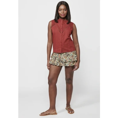 Afbeelding van Koroshi Blouse Rojo red, Dames, Maat: Large, red