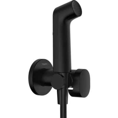 Afbeelding van Hansgrohe bidethanddouche 1jet EcoSmart voor warm water met douchehouder en doucheslang 125 cm, mat zwart