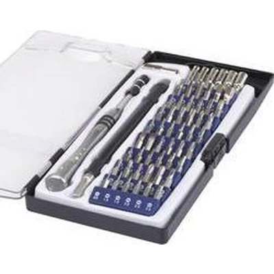 Afbeelding van Basetech 1430586 Bitset 58 delig Plat, Kruiskop Phillips, Binnen Zesrond (TX), TX BO, Inbus, vierkant (Robertson), driekant, Tri Wing,