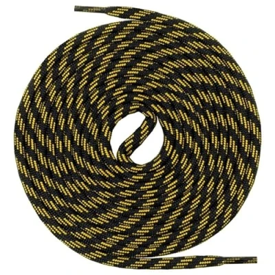 Afbeelding van Mount Swiss Ronde veters voor wandelschoenen, trekkingschoenen en werkschoenen extra scheurvast ø 5 mm, kleur: zwart geel m3, lengte: 130 cm