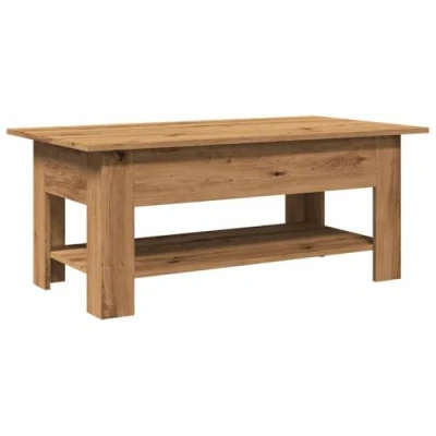 Afbeelding van vidaXL Salontafel 102x55x42 cm bewerkt hout artisanaal eikenkleur