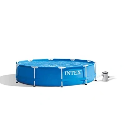 Afbeelding van Intex 28202UK 10ft x 30in Metal Frame Swimming Pool with Filter Pump, 4,485 liters, Blue, 305x76 cm