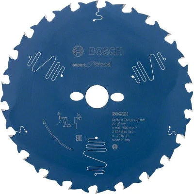 Afbeelding van Bosch Professional Cirkelzaagblad Expert for Wood (voor hout, Ø 254 x 30 2,6 mm, 22 tanden, accessoire cirkelzaag)