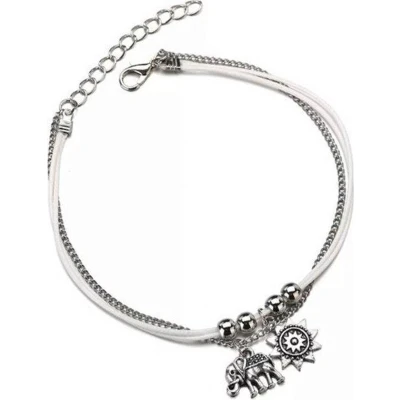 Afbeelding van Jomide Enkelbandje Bohemian Olifant Zilverkleurig 20 cm
