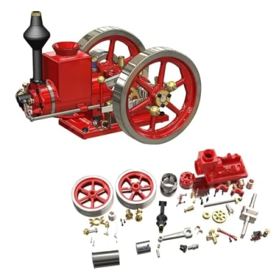 Afbeelding van APAP Hit and Miss Motormodel, RETROL Motor HM 01 7cc 4 takt Horizontale interne verbrandingsmotor (KIT versie)