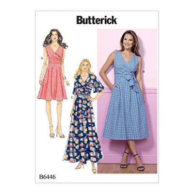 Afbeelding van Butterick Patronen 6446 A5, Misses Jurk, Maten 6 14, Weefsel, Veelkleurig, 17 x 0,5 22 cm