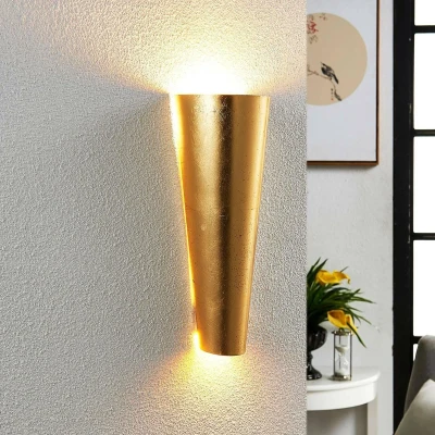 Afbeelding van Lindby wandlamp 2lichts metaal H: 30 cm G9 mat goud