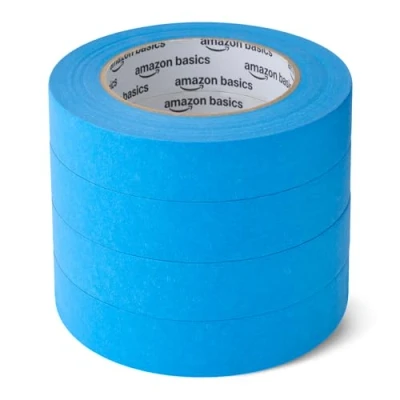 Afbeelding van Amazon Basics schilderstape, 2,4 cm x 54,9 meter, 4 rollen, blauw