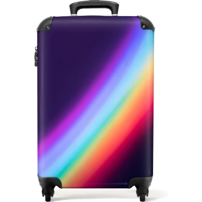 Afbeelding van NoBoringSuitcases.com® Paarse koffer Handbagage trolley 55x35x25