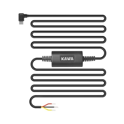 Afbeelding van KAWA Dashcam auto hardwire kit, type C USB 3 meter kit voor dashcam, converteert 12V 24V, 24H parkeermonitormodus, onderspanningsbeveiliging. Compatibel met Mini Tiny Dashcam.