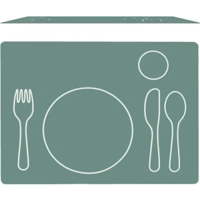 Afbeelding van Montessori Siliconen placemat voor kinderen afwasbaar (donkergroen, 40 x 30 cm)