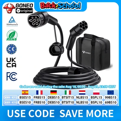 Afbeelding van EV/PHEV Oplaadkabel Type 2, 3 Fase, Elektrische Auto Charger Kabel 11KW, 7 meter Typ 2 naar