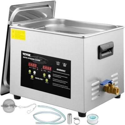 Afbeelding van VEVOR Digitale Ultrasone Reiniger Roestvrij Staal Met Het Geleide Scherm 15L 35.5*32.5*27.5cm Voor Laboratoria, Voedsel, Biologie, Medische En LandbouwindustrieëN Of Dagelijkse Schoonmaken Zilver