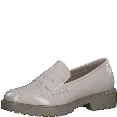 Afbeelding van s.Oliver Instappers, Dames, Maat: 39, Beige patent Kunststof