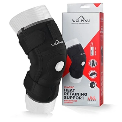 Afbeelding van Vulkan Klassieke scharnierende kniesteun, X Large, kniemouw met riemen voor patella ondersteuning, knie meniscusscheuren, ACL blessures en kniestabiliteit