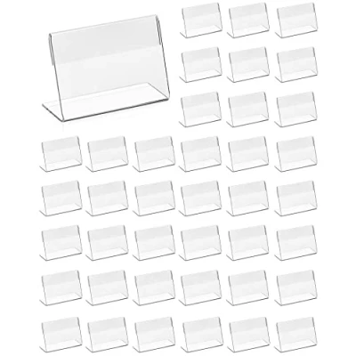 Afbeelding van QWORK® 40 stuks acryl label houders, kleine naam kaarthouder visitekaartje display voor kantoor school winkel winkelcentrum (6 x 4 cm)