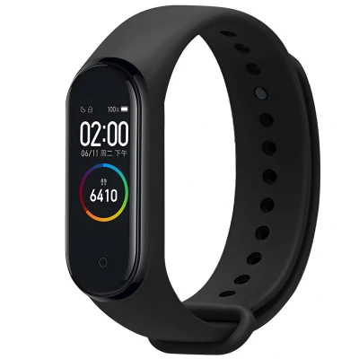 Afbeelding van Siliconen bandje voor de Xiaomi Mi Band 3 / 4 Zwart iMoshion En TPU (zacht)