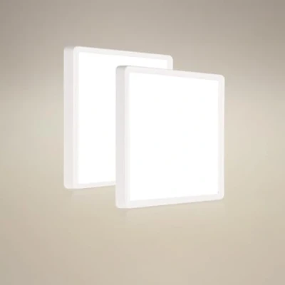 Afbeelding van Ouyulong Led plafondlamp, 2 stuks, 18 W, 4000 K, 1620 lumen, IP44, voor woonkamer, slaapkamer, badkamer, keuken, kelder, balkon, ultradun, Ø 23 cm