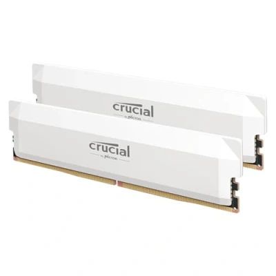 Afbeelding van Crucial Pro DDR5 RAM 32GB Kit (2x16GB) 6400MHz CL38, Overklok Desktop Gaming Geheugen, Intel XMP 3.0 &amp; AMD Expo Compatibel Wit CP2K16G64C38U5W