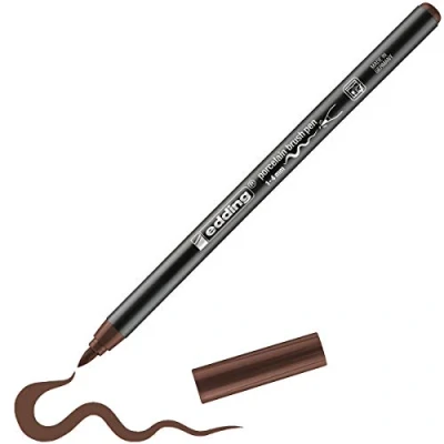 Afbeelding van edding 4200 porselein brushpen bruin 1ST 1 4 mm / 4200007