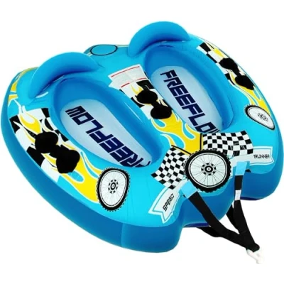 Afbeelding van SereneLife Opblaasbare Sleeptube Twee Persoons Waterboot Float Watersport Trekboten/Tubes Dubbele Zitplaatsen PVC Blaas Schuimkussen Handgrepen