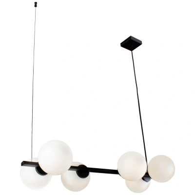 Afbeelding van ECO Light Pendelleuchte 9110 S6 NERO Hanglamp E14 Wit, Zwart