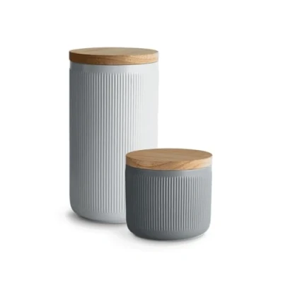 Afbeelding van Springlane Keramiek voorraadpotten Stripes Set 2 delig