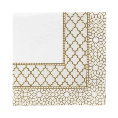 Afbeelding van Talking Tables 20 x Gouden Servetten Recyclebare Papieren Servietten, Tafeldecoraties voor EID Viering Feesten, Verjaardag, Bruiloften Pack Geen Plastic
