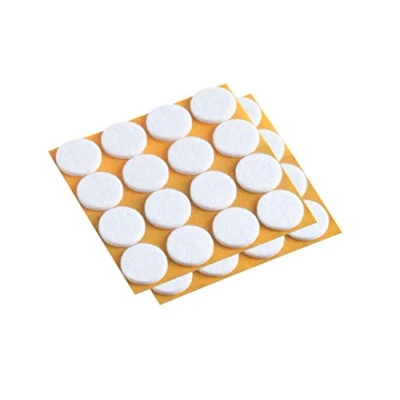 Afbeelding van Metafranc Viltglijders zelfklevend effectieve bescherming van uw meubels en stoelen / meubelglijders set voor gevoelige vloeren stoelglijders vloerglijders Ø 28 mm (40 Stuk) wit
