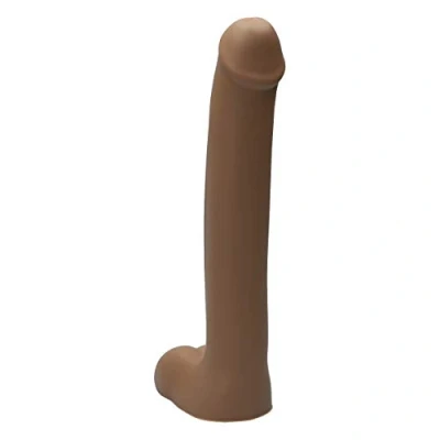 Afbeelding van Ylva &amp; Dite Hyperion XXL Siliconen dildo met balzak Made in Holland beige Espresso