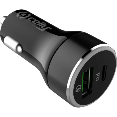 Afbeelding van Celly pro power autolader usb + c