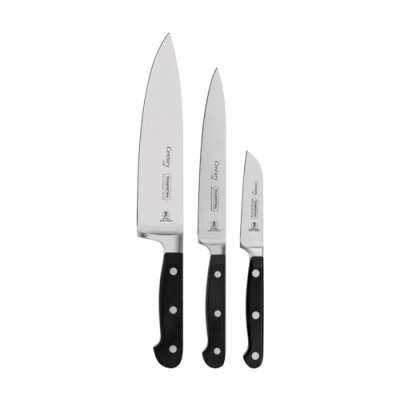 Afbeelding van Tramontina 24099 037 messenset Century, 3 delig, roestvrij staal DIN 1.4110, zwart,