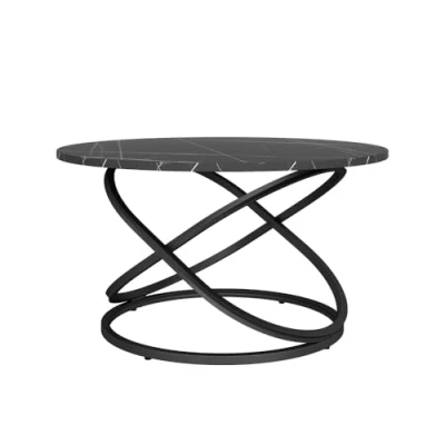 Afbeelding van Vicco Salontafel &quot;Calgary&quot;, Zwart/Zwart marmer, 79.5 x 46 cm met groot werkoppervlak