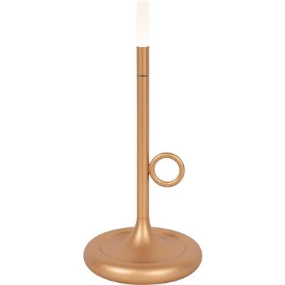 Afbeelding van QAZQA Buiten tafellamp goud incl. LED met touch dimmer oplaadbaar