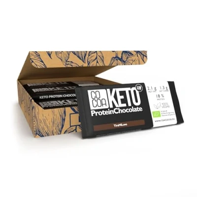 Afbeelding van CO COA TiraMiLove BIO Keto EiwitChocolade 40g met MCT Olie, Geen Suiker, Snack Koolhydraatarme Snack, 1,3g Koolhydraten, Geschikt voor en Low Carb diëten, Veganistisch,