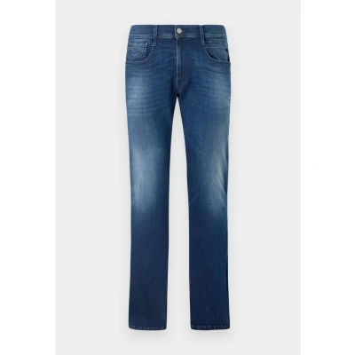 Afbeelding van Replay Jeans Heren Broek 5 pocket model slim fit donkerblauw effen