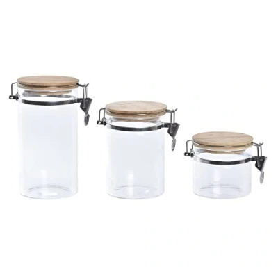 Afbeelding van Set van 3x stuks glazen voorraadpotten/voorraadbussen met beugelsluiting 1800ml 1300ml 800ml Voorraadpot