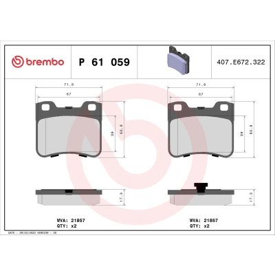 Afbeelding van Brembo Remblokset P 61 059