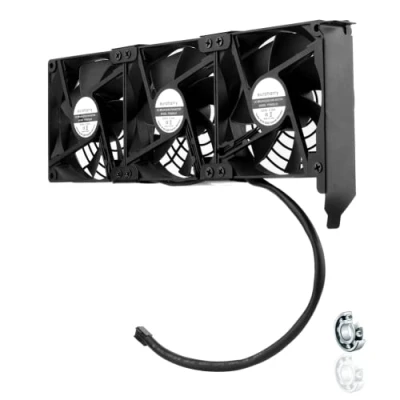 Afbeelding van euroharry Grafische kaart ventilator 3 x 92 mm Hoge luchtstroom ventilator, PCI beugel koeler GPU ondersteunt 5V, 7V, 12V, ondersteuning moederbord