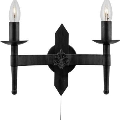 Afbeelding van Expressions of Light Cartwheel Wandlamp 2 lichts Zwart
