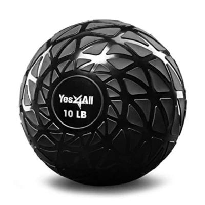 Afbeelding van Yes4All NZQD Slam Balls 4,5 18,1 kg/Slam Medicine Ball versie/Zandgevulde No Bounce oefenbal, geschikt voor crossfit workout en krachttraining (zwart) kg, dynamisch zwart
