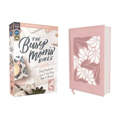 Afbeelding van NIV, The Busy Mom&#039;s Bible, Leathersoft over Board, Pink, Red Letter, Comfort Print