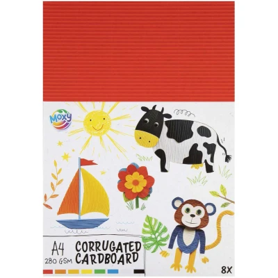 Afbeelding van Creative Craft Group Ribbel knutselkarton a4, 8 vellen kleuren