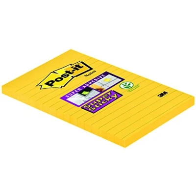 Afbeelding van Post it® 660 S Super Sticky Notes 6 blokken à 75 vellen, narcissengeel, gelinieerd (102 x 152 mm) narcissengeel