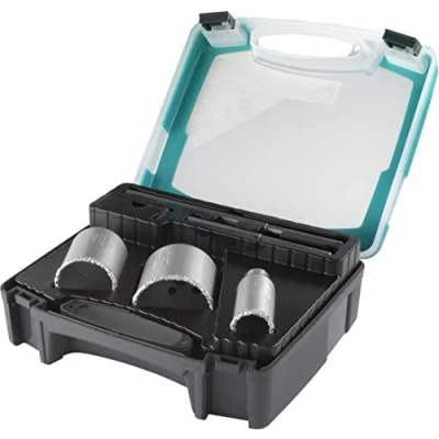 Afbeelding van wolfcraft Set boorkrooninzetstukken, bestrooid met hardmetaal, 5 dlg. I 1003000 Voor metselwerk en steen, Ø 33, 53 68 mm, snijdiepte 55 mm