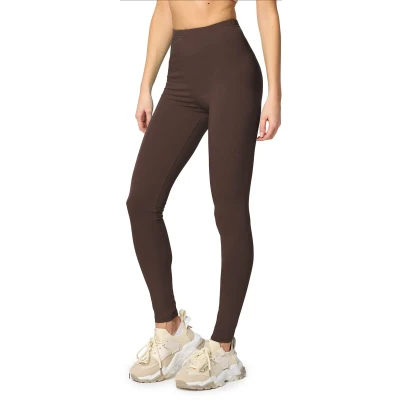 Afbeelding van Merry Style MS MS10 198 LE Dames Leggings Sport Vrijetijdsbroek Lang Katoen Sporbroek Yogabroek Bruin XS