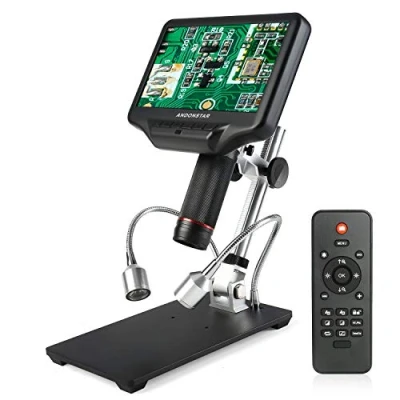 Afbeelding van Andonstar AD407 3D HDMI Solderen Digitale Microscoop met 4MP UHD en 7 inch Verstelbare Lcd scherm USB Elektronische Videomicroscopen voor Telefoon Reparatie, Printplaat, SMT SMD DIY