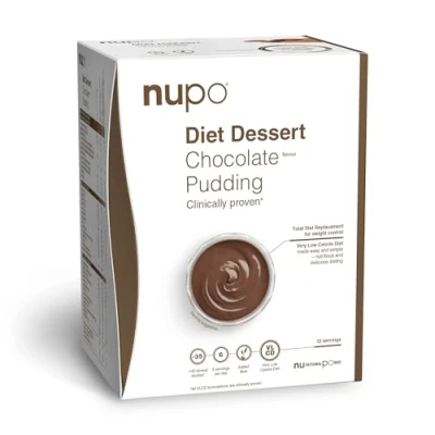 Afbeelding van NUPO Diet Dessert Chocoladevla Premium dieet maaltijd om af te vallen, complete maaltijdvervanger 10 porties, glutenvrij, GMO vrij