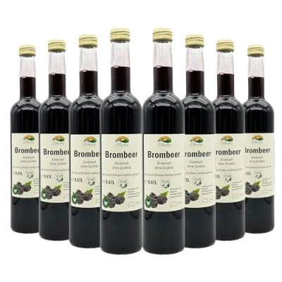 Afbeelding van Bleichhof Blackberrysap 100% direct sap, natuurzuiver en veganistisch, zonder toegevoegde suiker, 8 stuks (8 x 0,47 l)